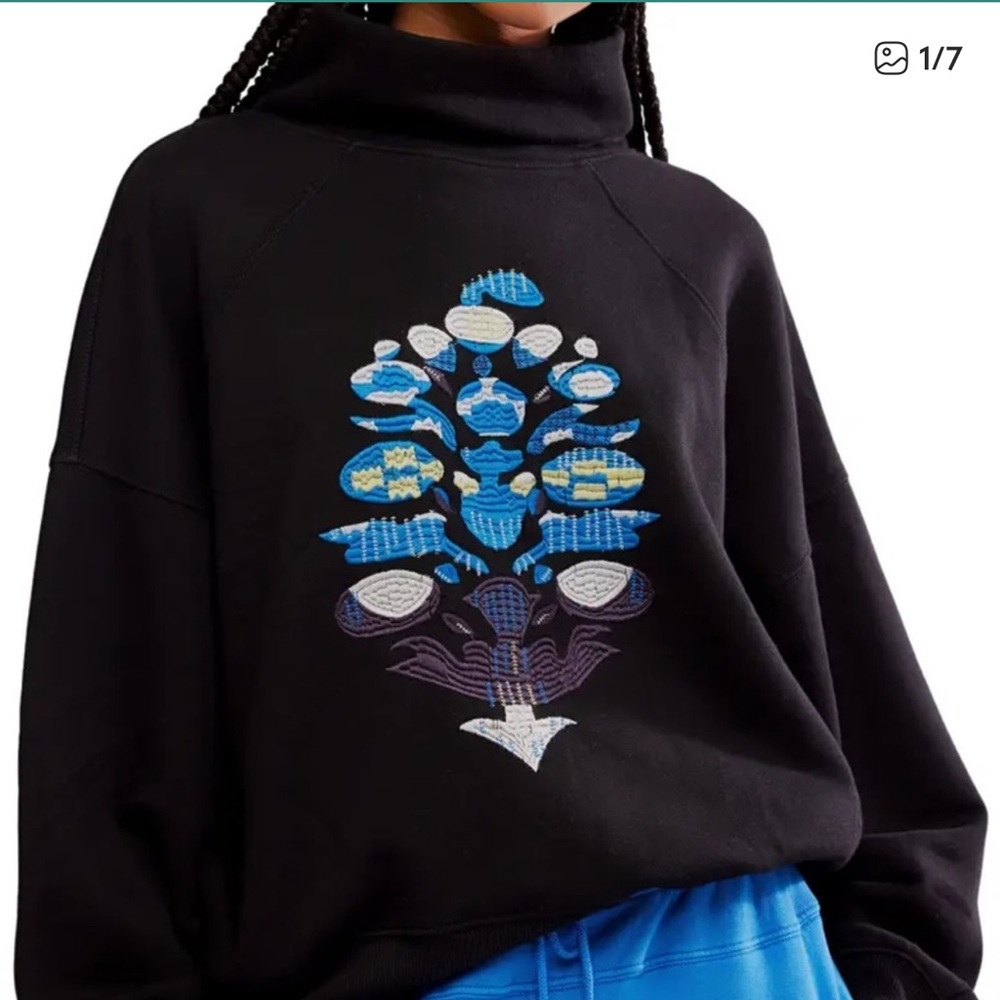 FP Movement On Your Mark Embroidered Logo Mock Neck Sweatshirt. Size XSmall. NWT
